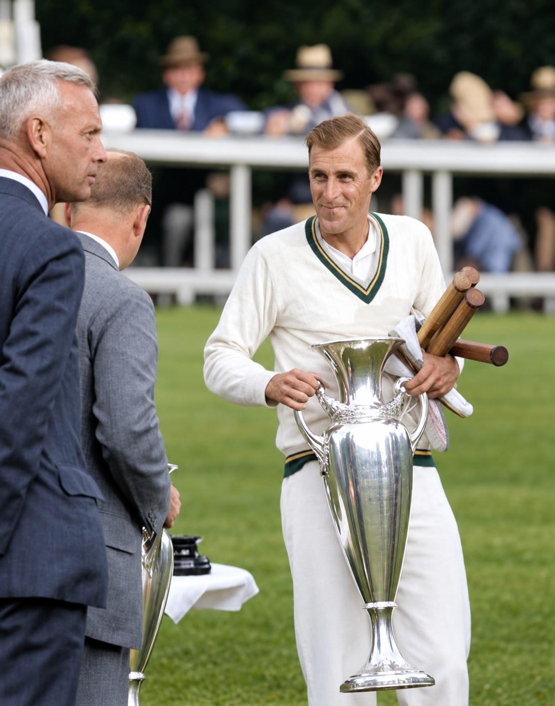 Bill Tilden avec son trophée du championnat des États-Unis en 1925