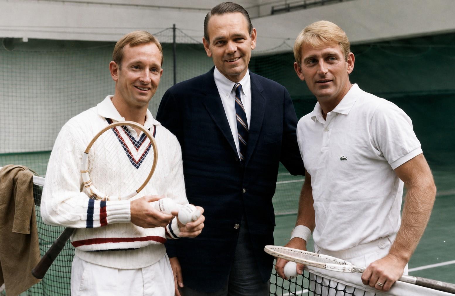 Rod Laver, Lew Hoad et Jack Kramer en 1963