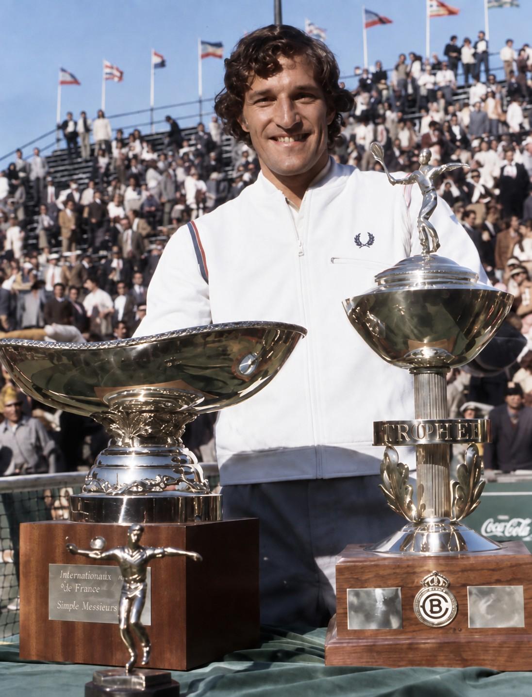 Jan Kodes et Manuel Orantes au tournoi de Barcelone en 1972