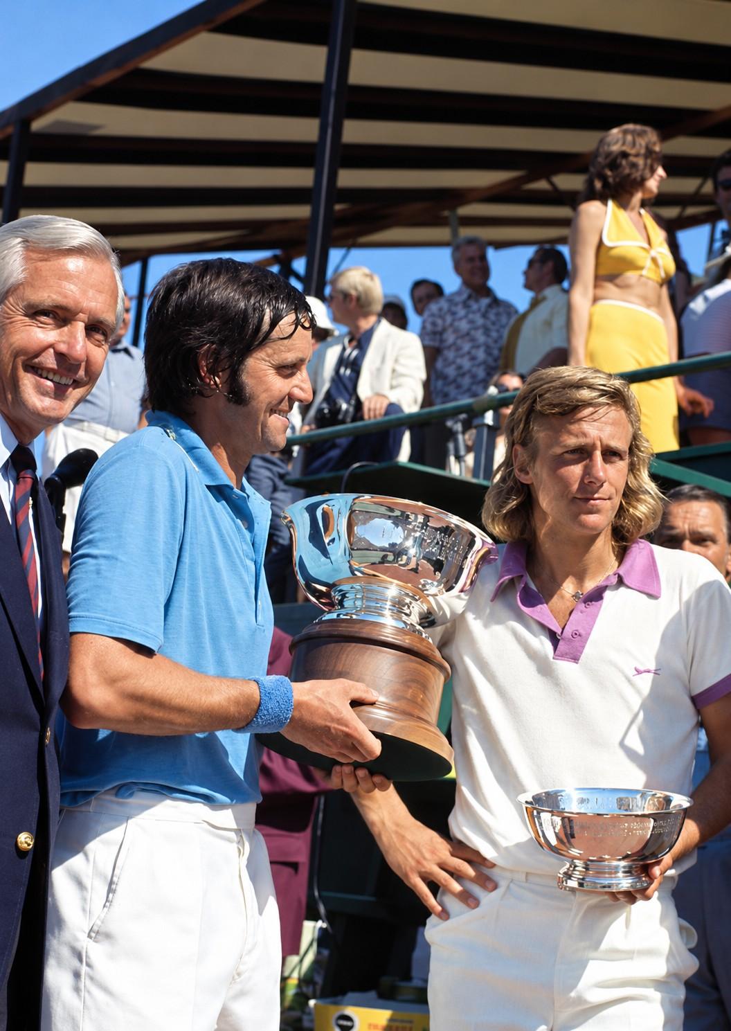 Roy Emerson et Björn Borg au Pacific Coast Championships en 1973