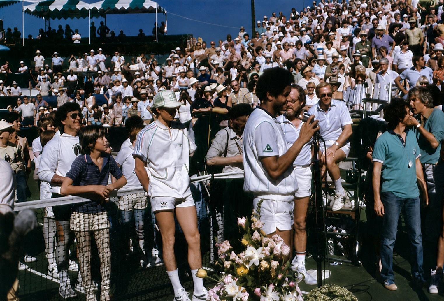Yannick Noah face &agrave; Ivan Lendl &agrave; La Quinta en 1982