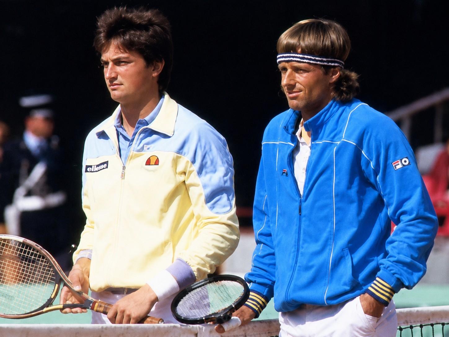 Henri Leconte et BjÃ¶rn Borg Ã  Monte-Carlo en 1983