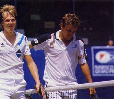 Stefan Edberg et Mats Wilander &agrave; l'Open d'Australie 1985