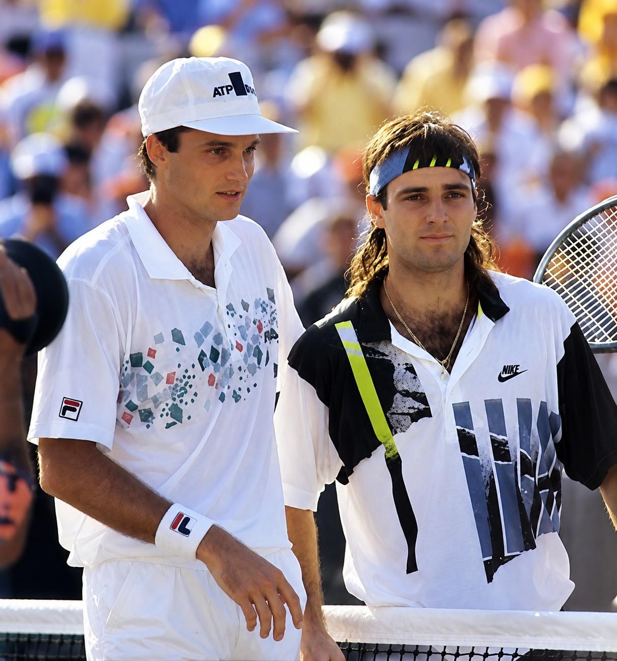 David Wheaton face à Andre Agassi à Miami en 1991
