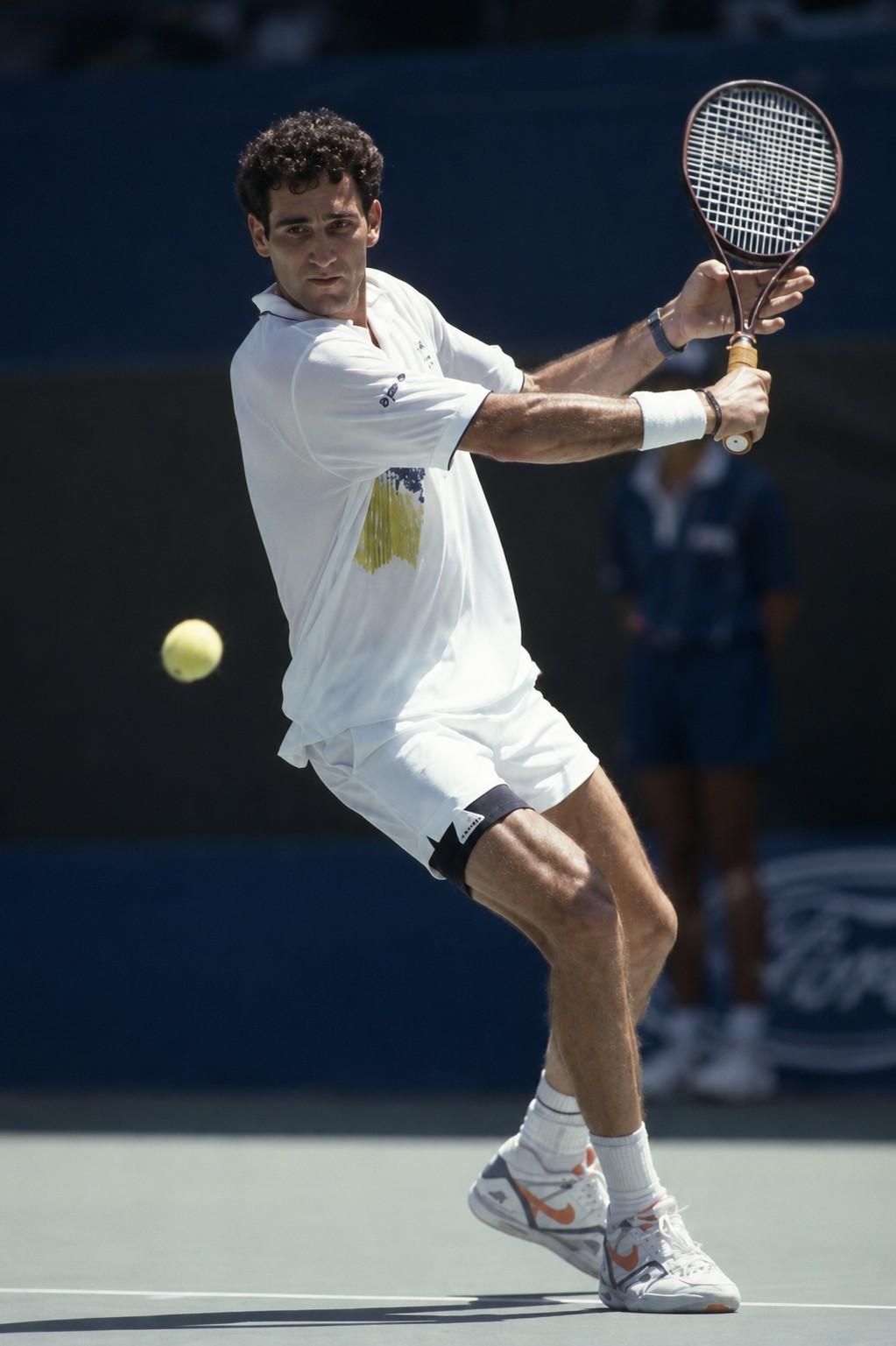 Brad Gilbert en action &agrave; l'Open d'Australie 1991
