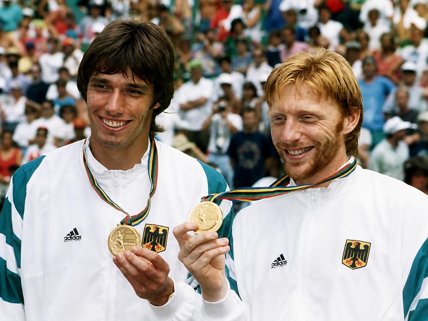 Michael Stich et Boris Becker médaillés d'or aux Jeux olympiques de 1992