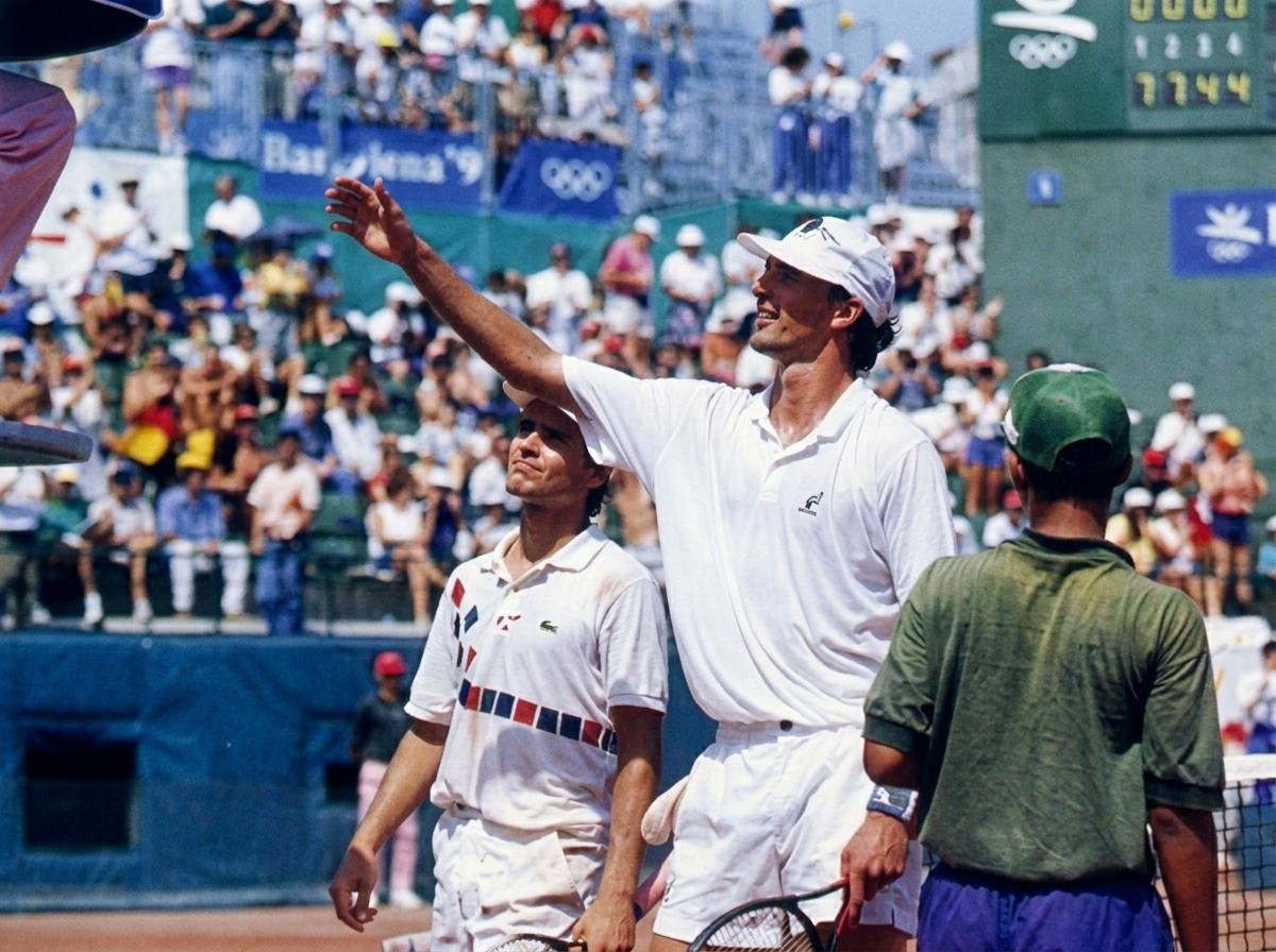 Fabrice Santoro face à Goran Ivanišević aux Jeux olympiques de Barcelone 1992