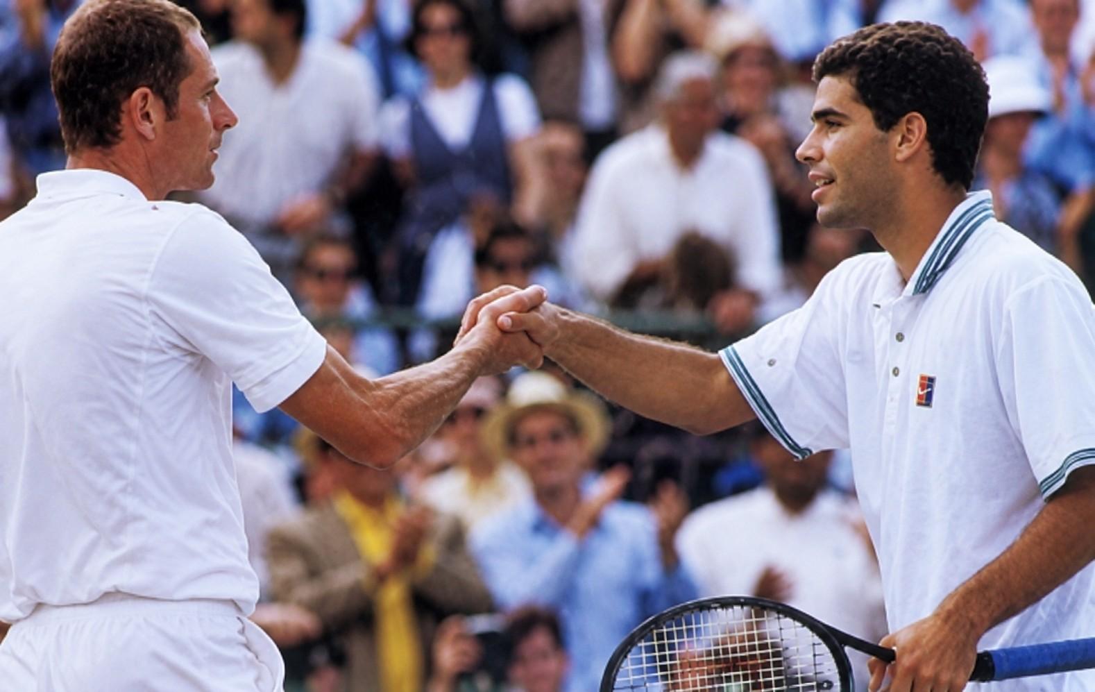 Guy Forget et Pete Sampras au Queen's en 1995