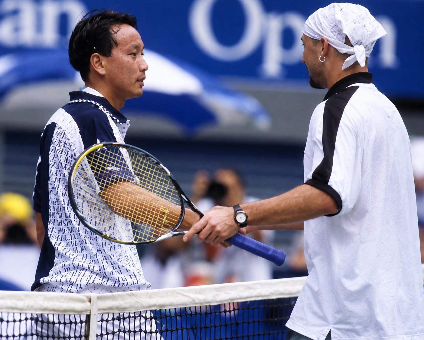 Michael Chang et Andre Agassi à l'Open d'Australie en 1996