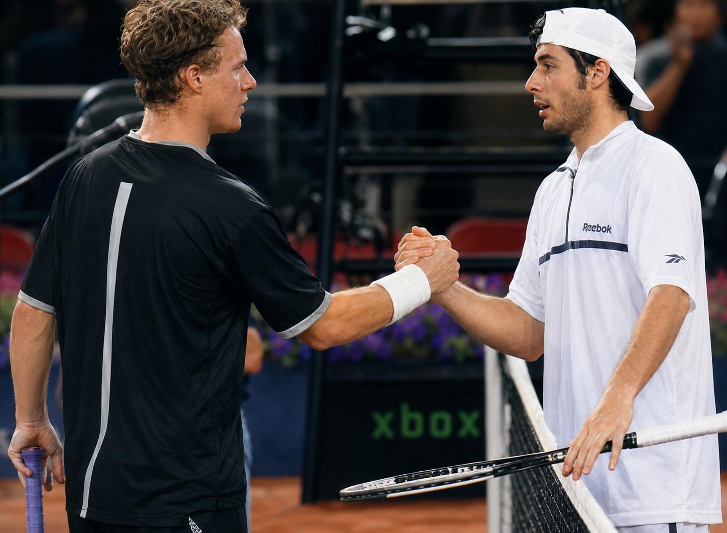 Lleyton Hewitt et Sébastien Grosjean au Masters de Sydney en 2001