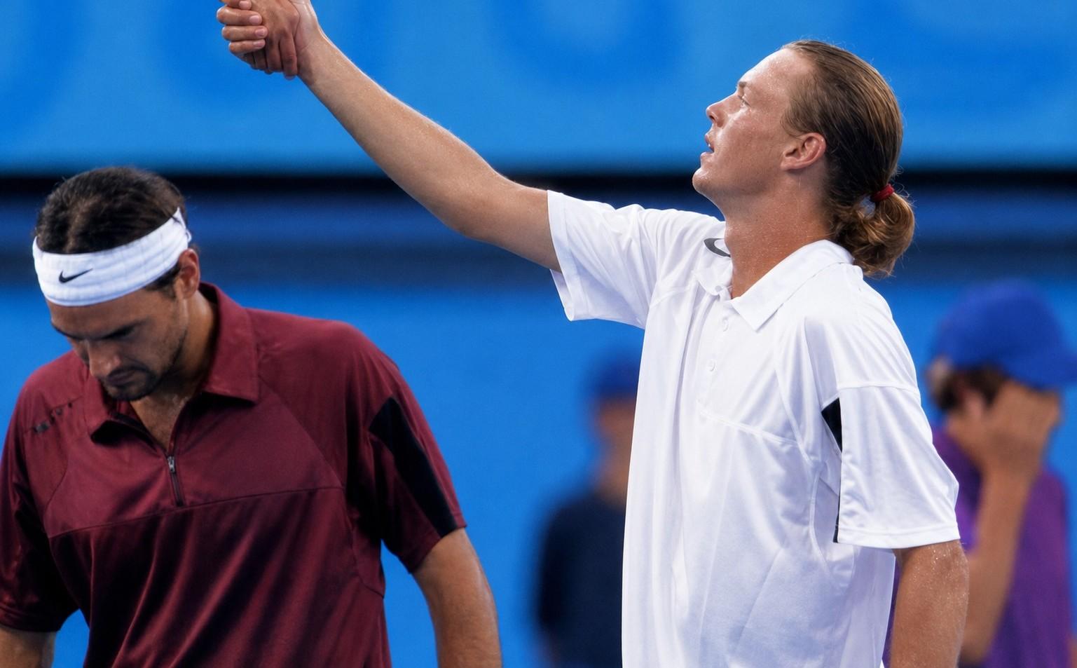 Tomas Berdych et Roger Federer aux Jeux olympiques d'Athènes
