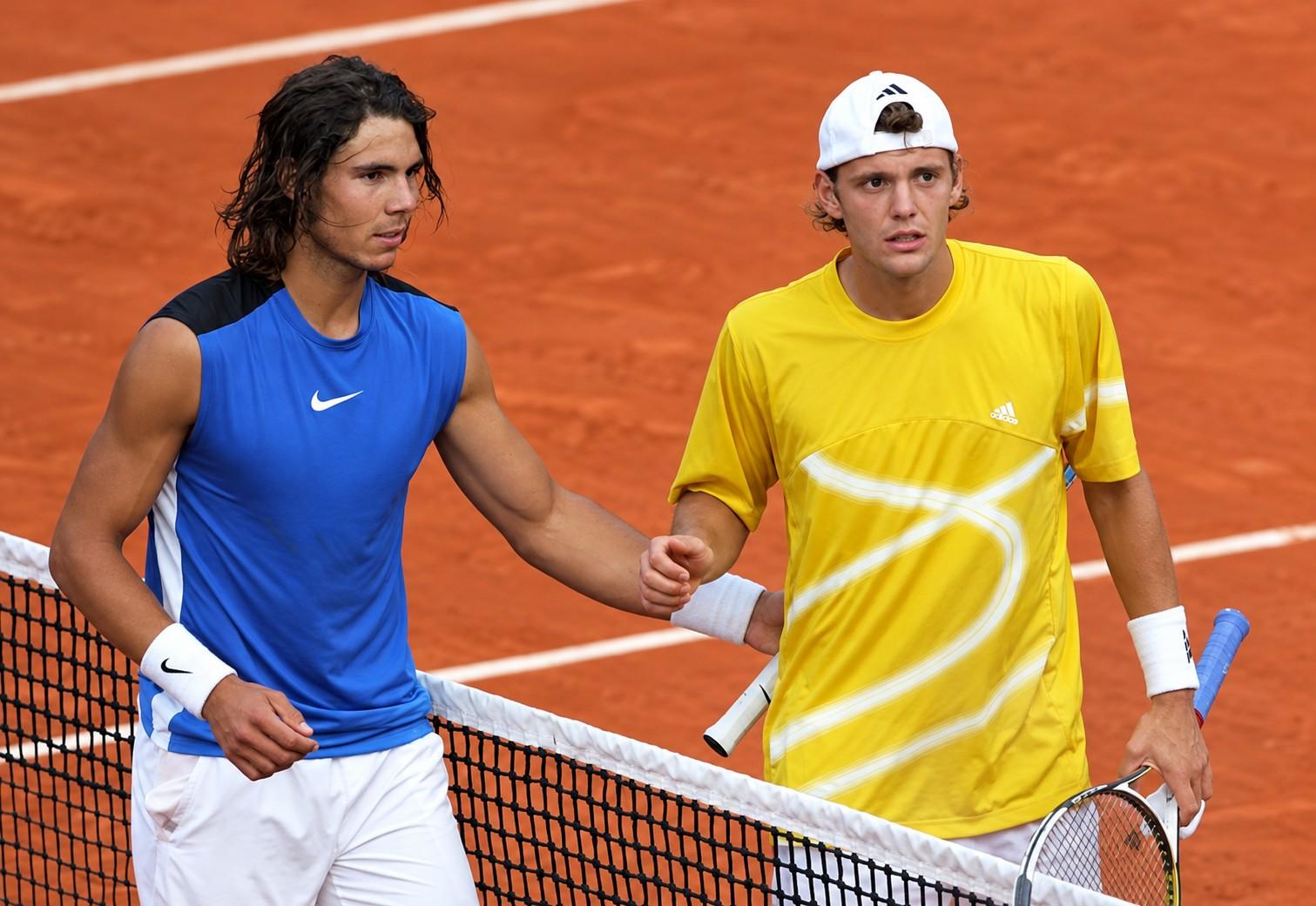 Paul-Henri Mathieu face à Rafael Nadal à Roland-Garros en 2006