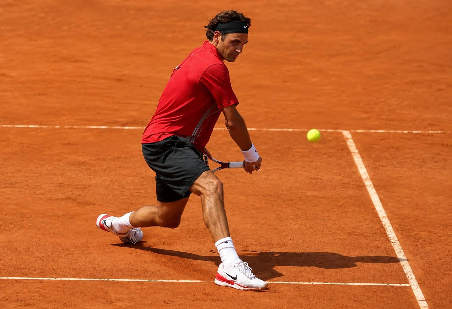 Filippo Volandri face à Roger Federer à Rome