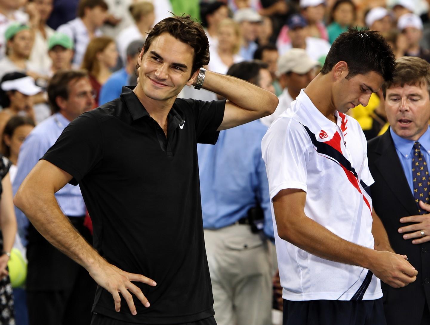 Roger Federer et Novak Djokovic à l'US Open 2007