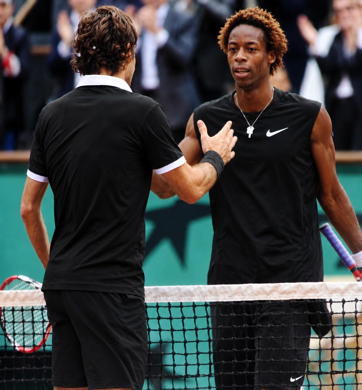 Roger Federer et Gaël Monfils à Roland-Garros en 2008