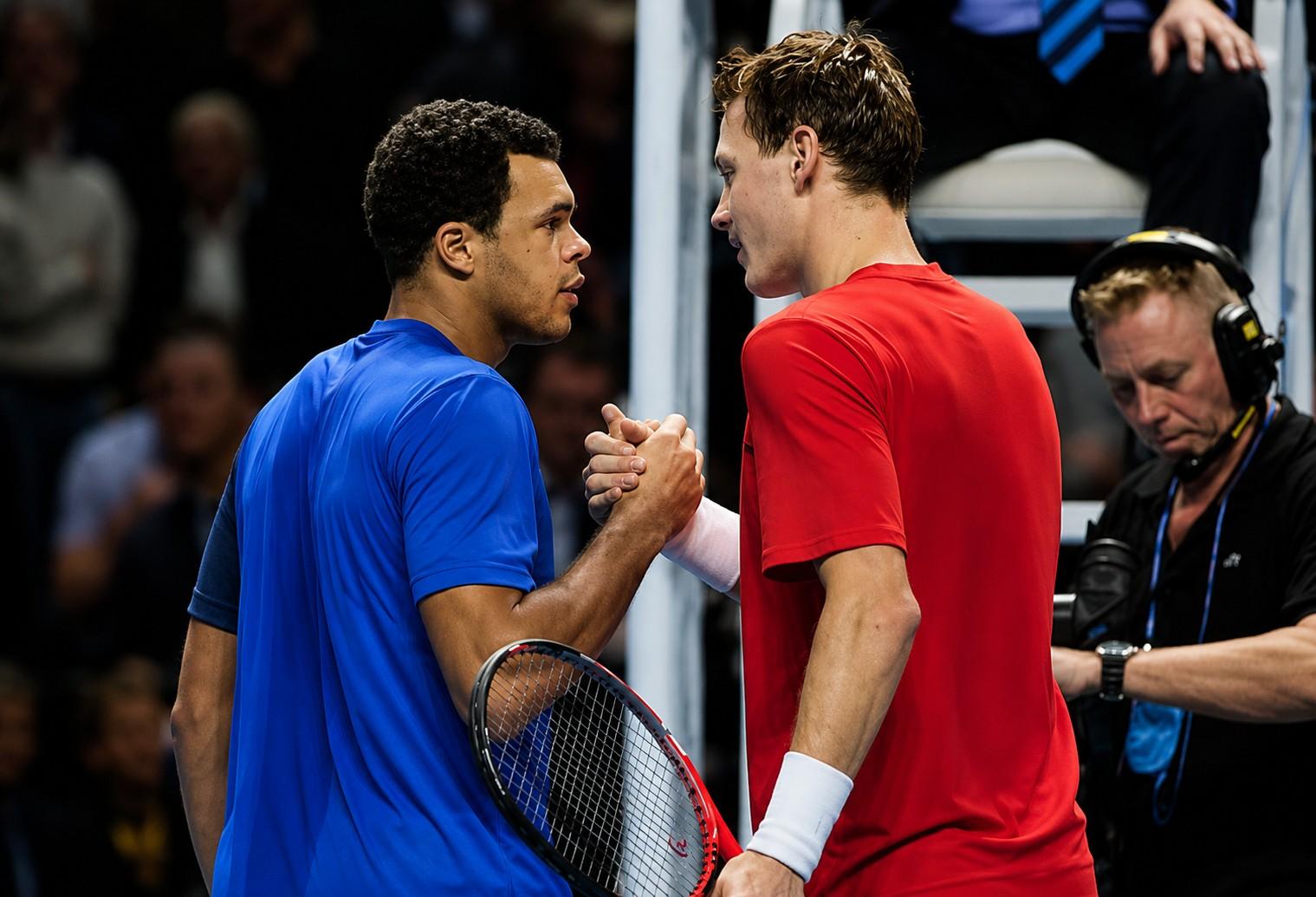 Jo-Wilfried Tsonga et Tomas Berdych au Masters de Londres en 2011