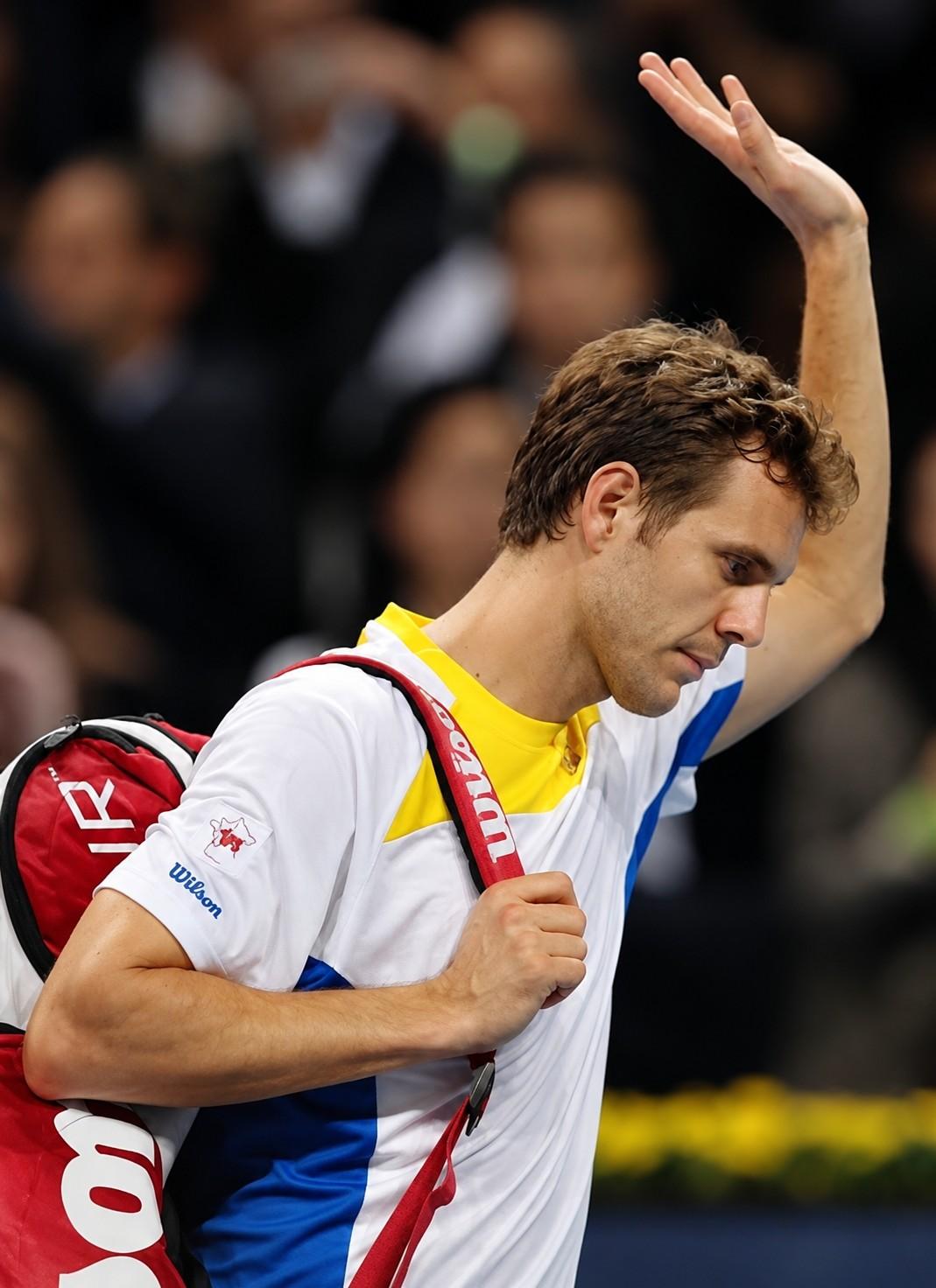 Paul-Henri Mathieu et Roger Federer à Bâle en 2012