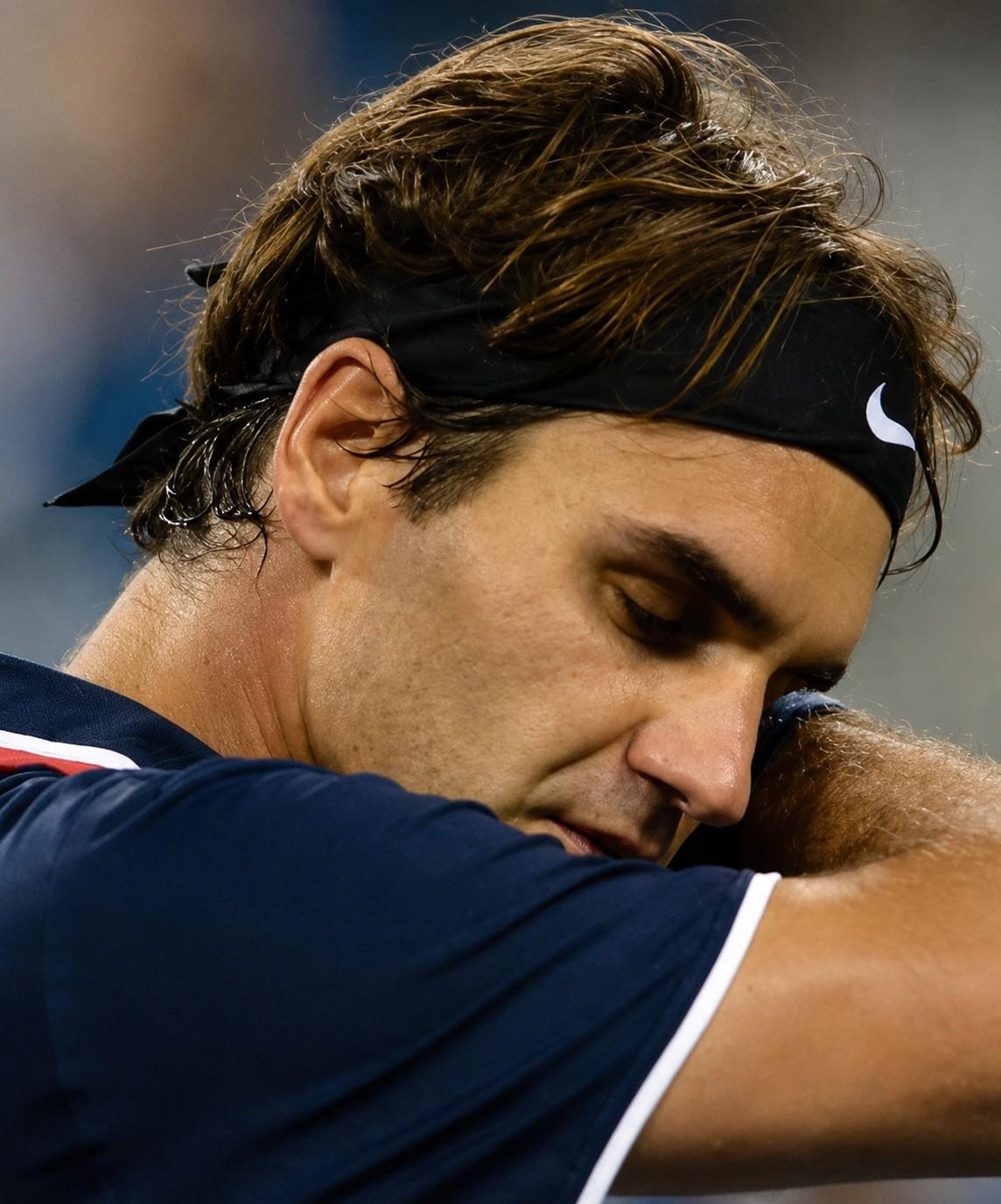 Roger Federer après sa défaite contre Tomas Berdych à l'US Open en 2012