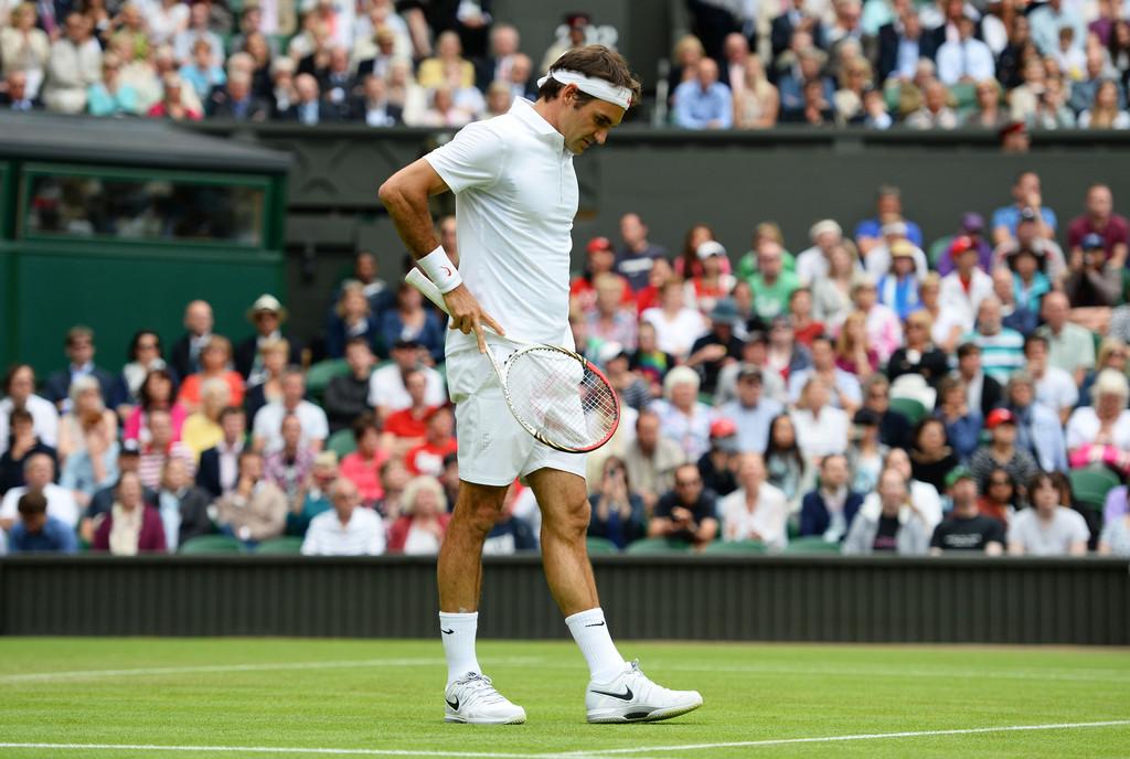 Roger Federer face à Sergiy Stakhovsky à Wimbledon en 2013