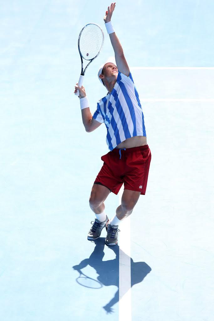 Tomas Berdych au service à l'Open d'Australie 2014