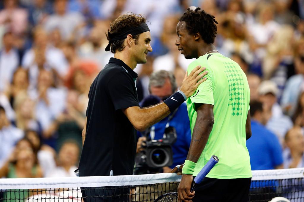 Roger Federer et Gaël Monfils à l'US Open en 2014