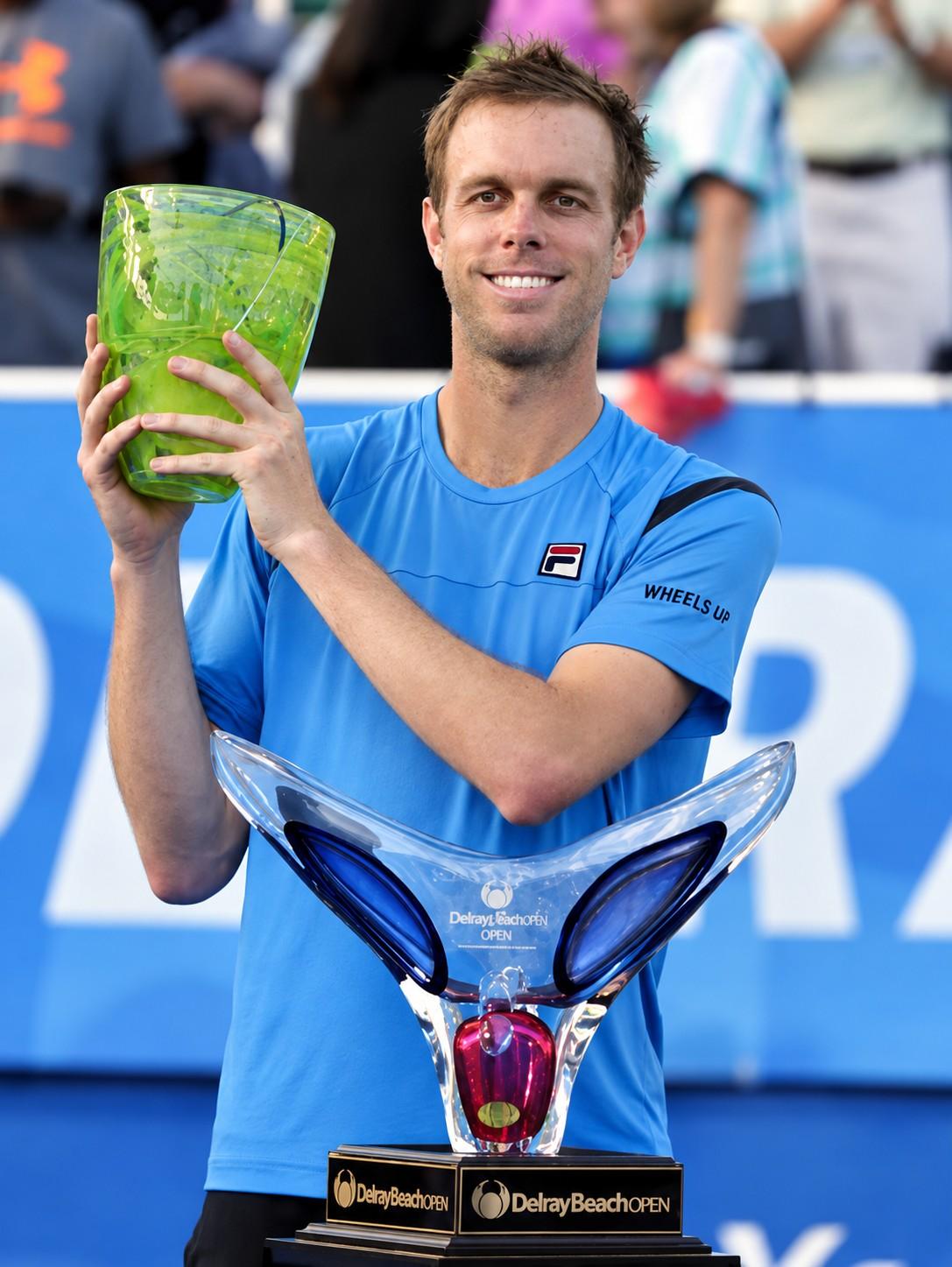 Sam Querrey avec le trophée de Delray Beach en 2016