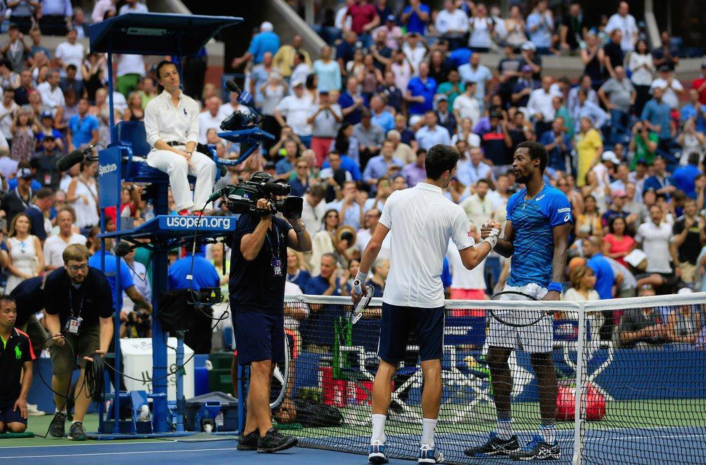 Novak Djokovic et Gaël Monfils à l'US Open en 2016
