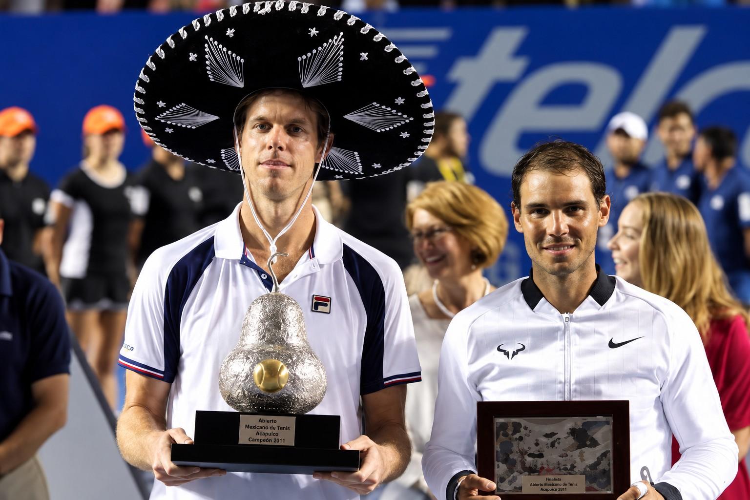 Sam Querrey et Rafael Nadal après la finale d'Acapulco en 2017