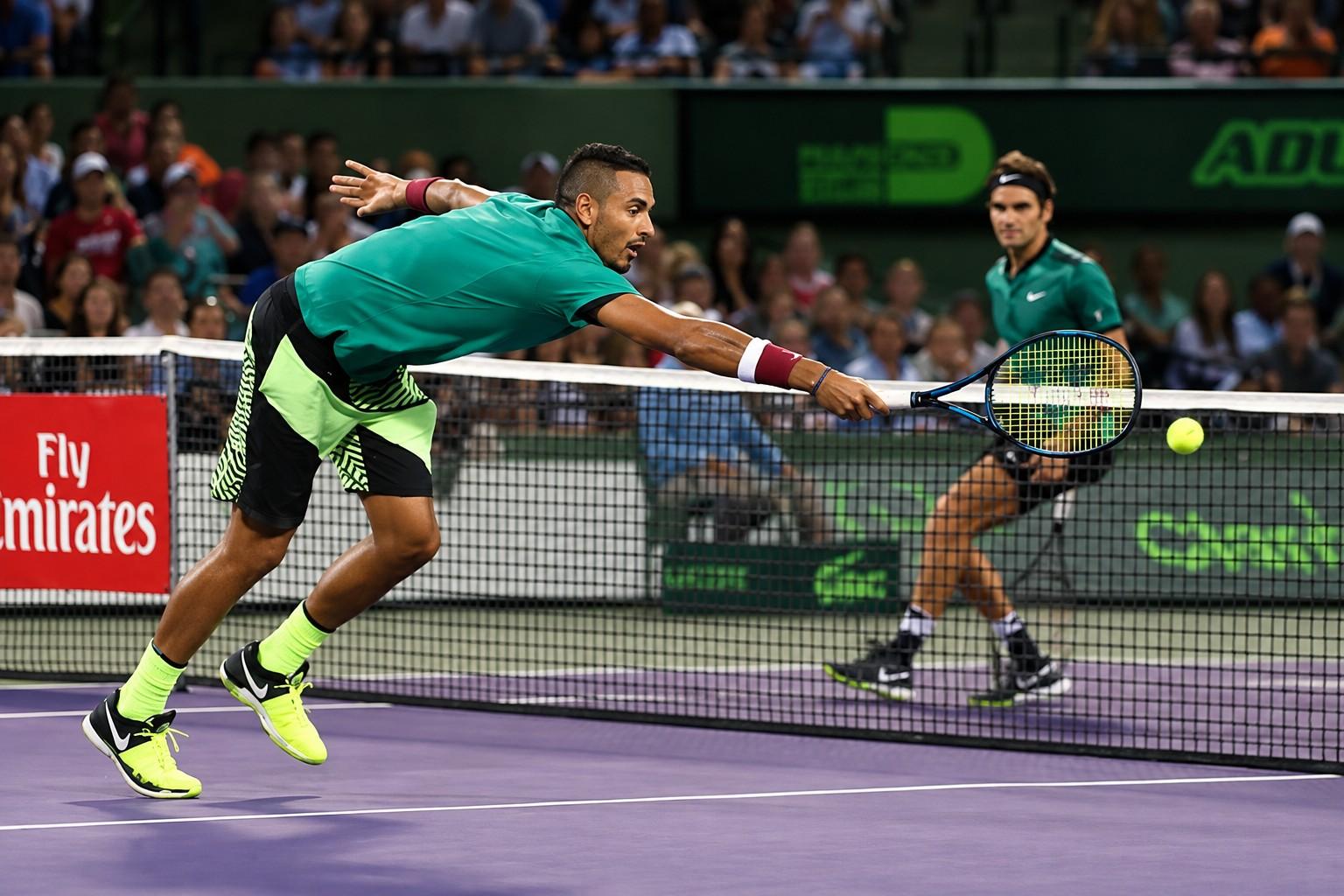 Nick Kyrgios et Roger Federer à Miami en 2017