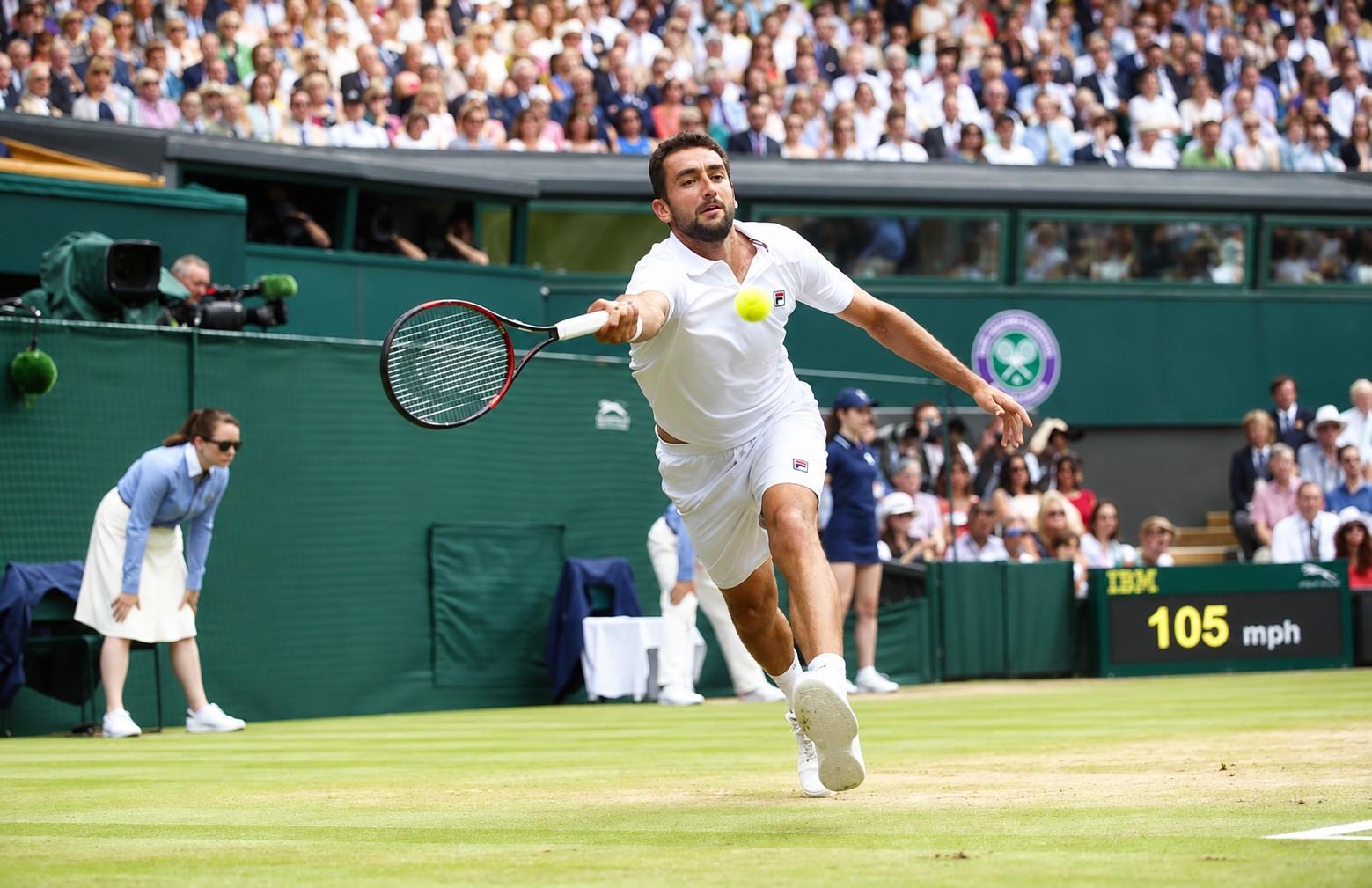 Marin Cilic en finale de Wimbledon 2017 contre Roger Federer