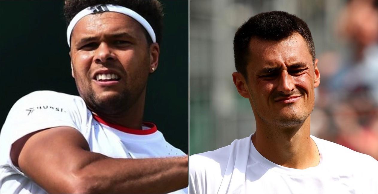 Jo-Wilfried Tsonga et Bernard Tomic à Wimbledon en 2019