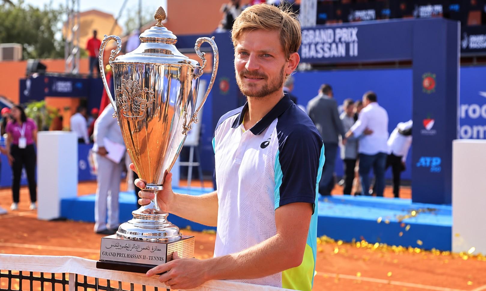 David Goffin avec le trophée de Marrakech en 2022