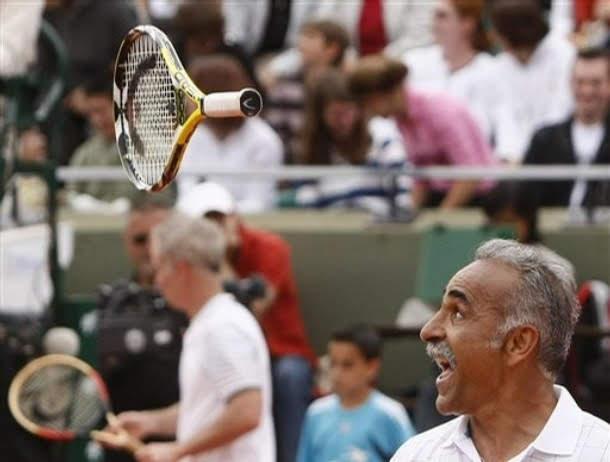 Mansour Bahrami au Troph&eacute;e des L&eacute;gendes avec John McEnroe