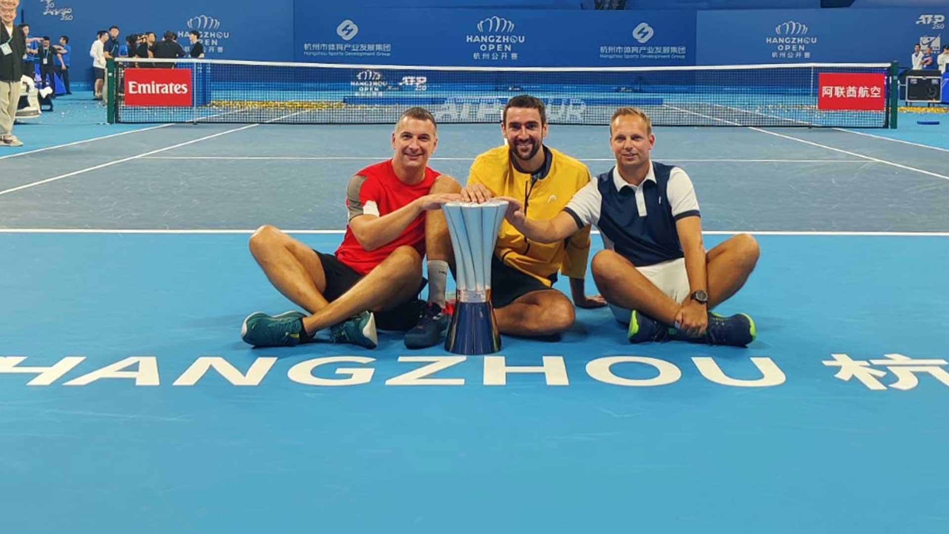 Vilim Visak et Marin Cilic à l'entraînement