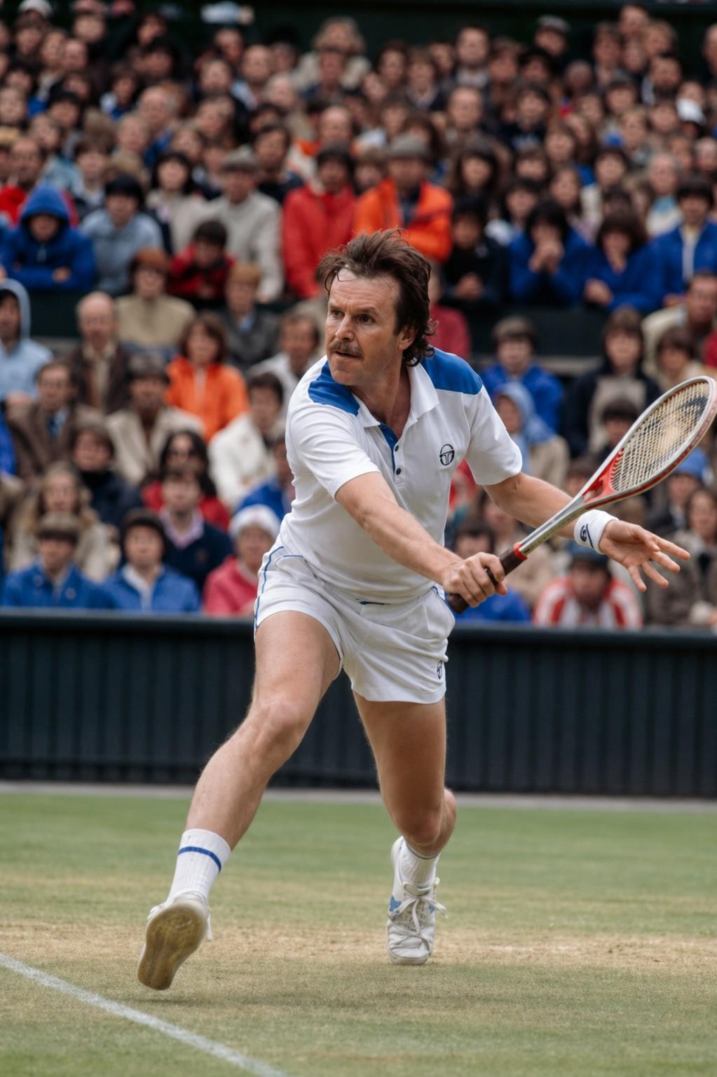 Wojtek Fibak sur un court de tennis