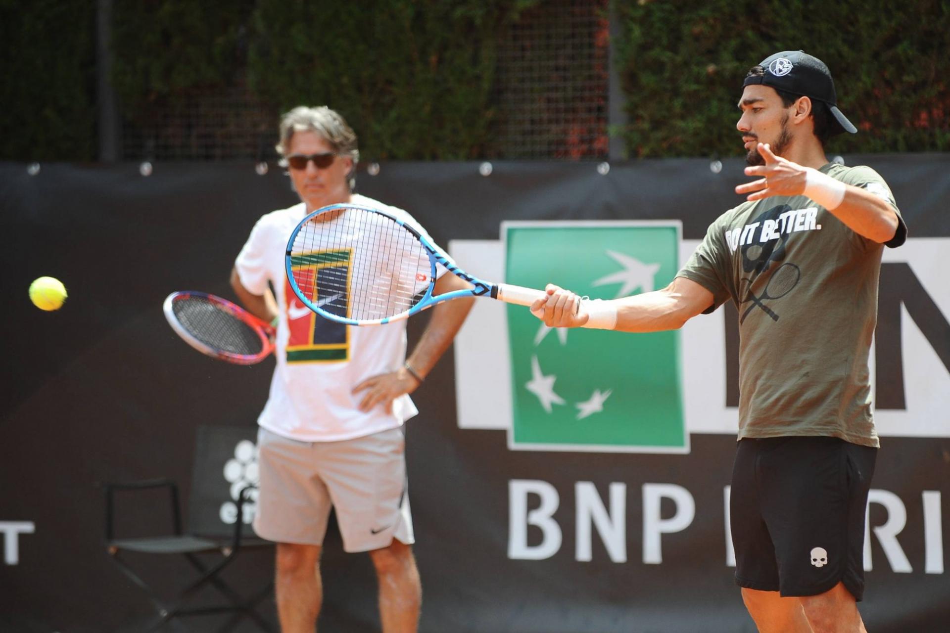 Franco Davín avec Fabio Fognini