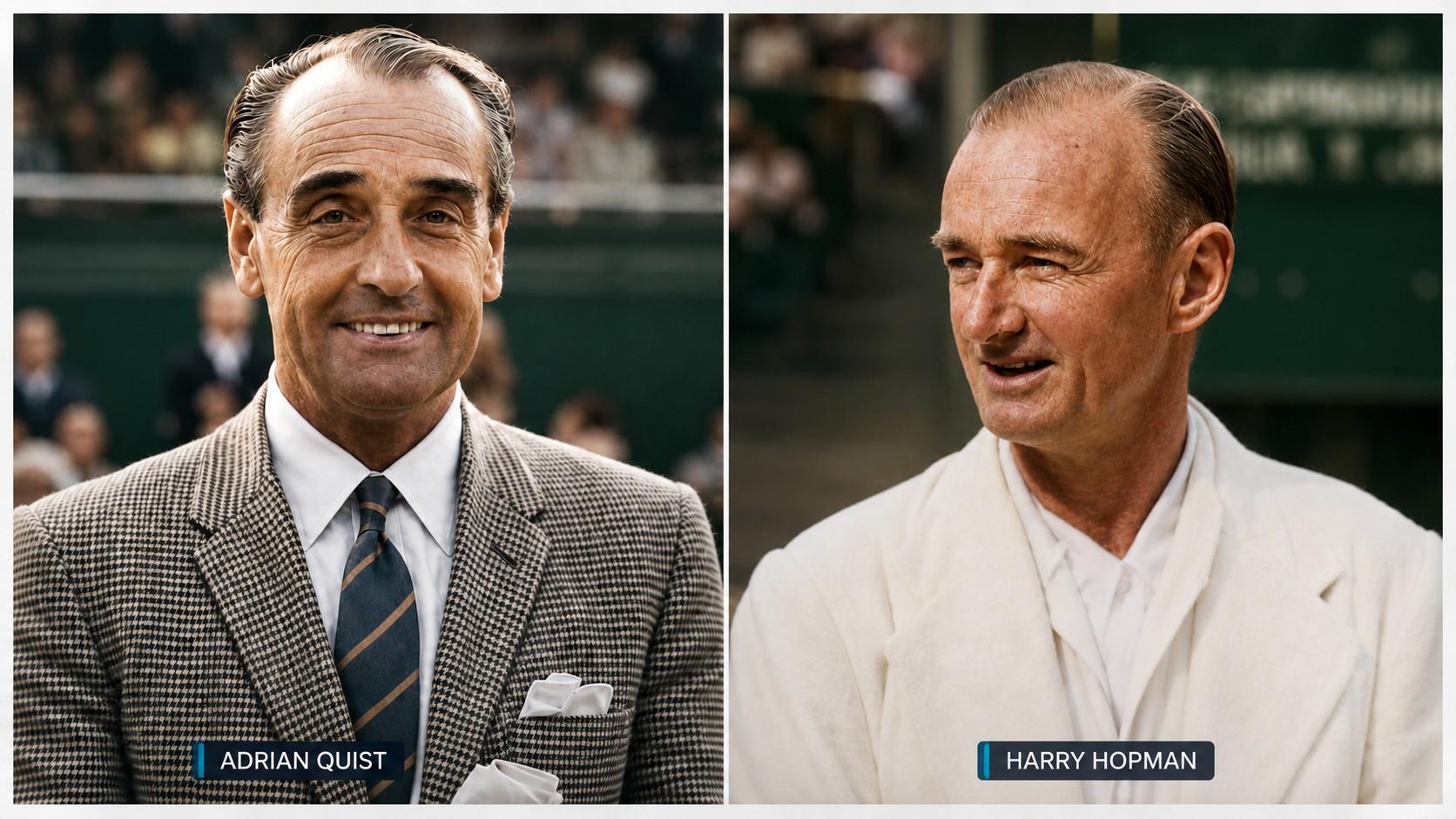 Adrian Quist et Harry Hopman, mentors de Lew Hoad