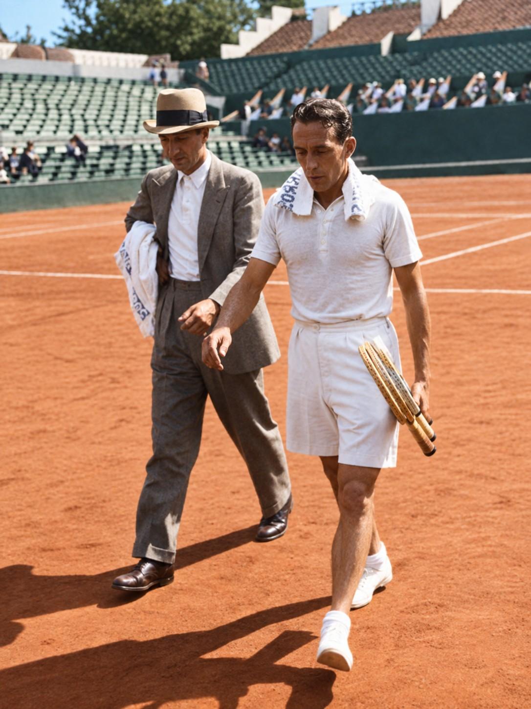 René Lacoste aux côtés d'Henri Cochet