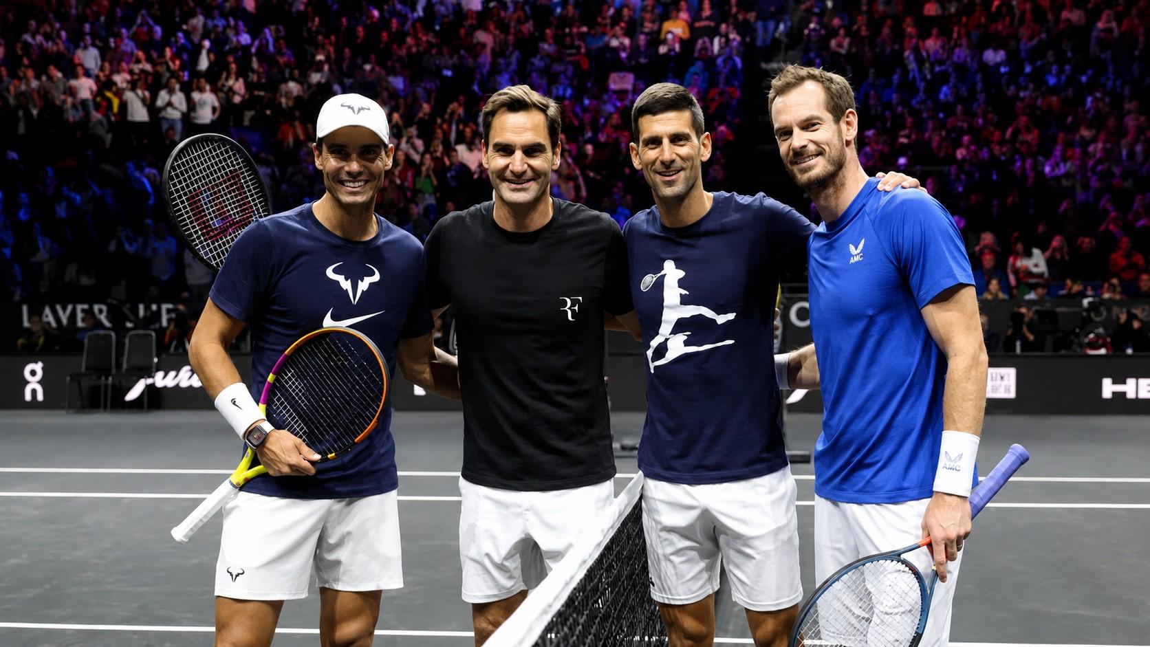 Roger Federer, Rafael Nadal, Novak Djokovic et Andy Murray