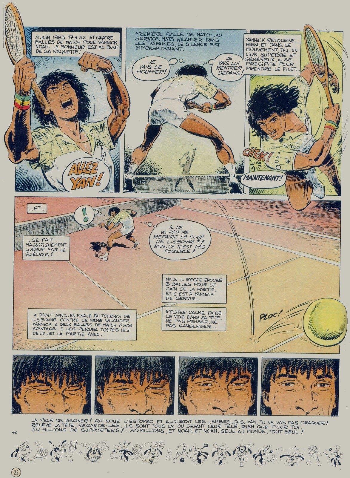 Yannick Noah en bande dessin&eacute;e - planche 42