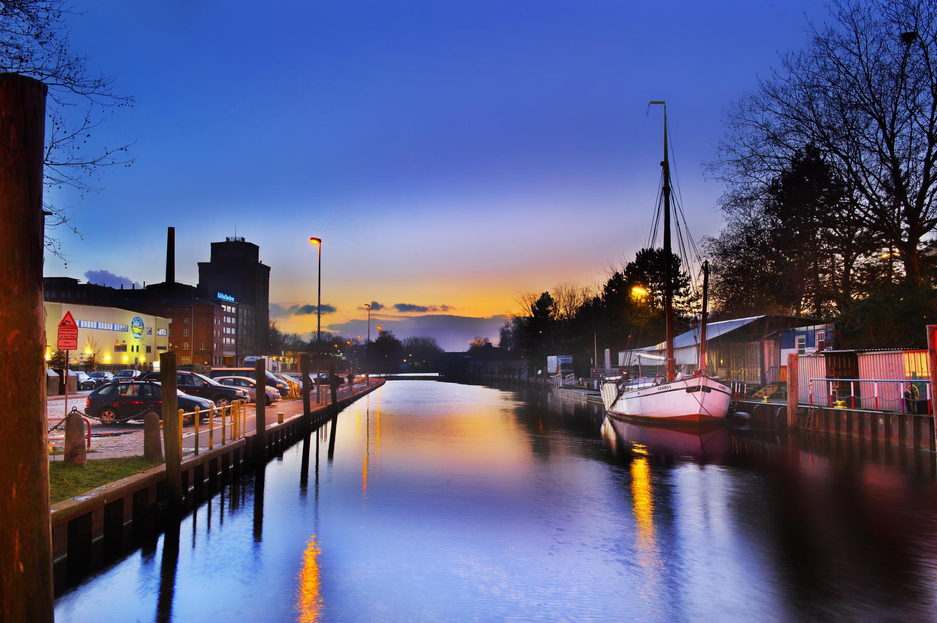 Le port d'Elmshorn, ville où Michael Stich grandit